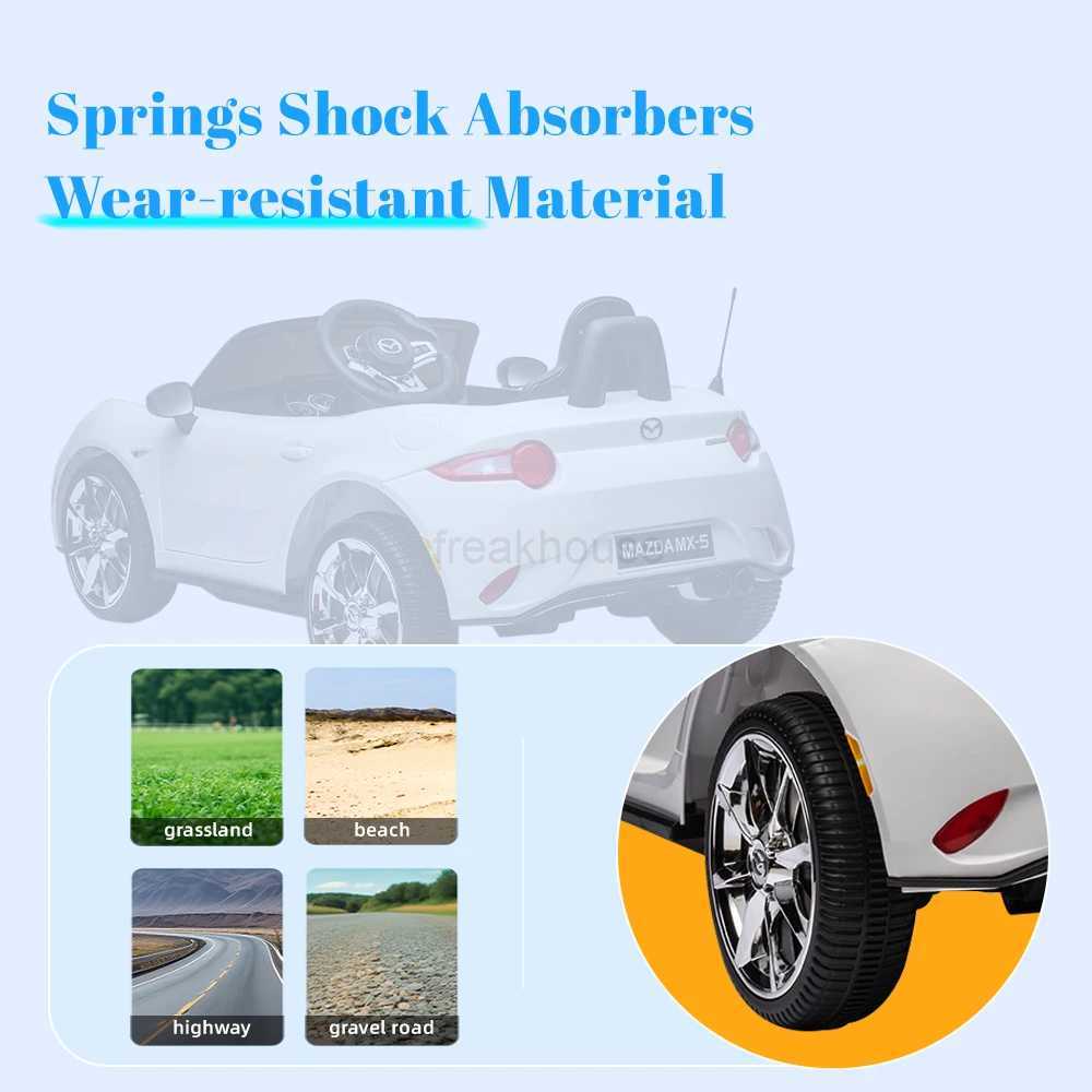 12V Kids Ride on Car Mazda Licence Power Wheels Battery Car Toys with Remote Control Bluetooth Music 2 Lockable Doors LED LightsCL240717