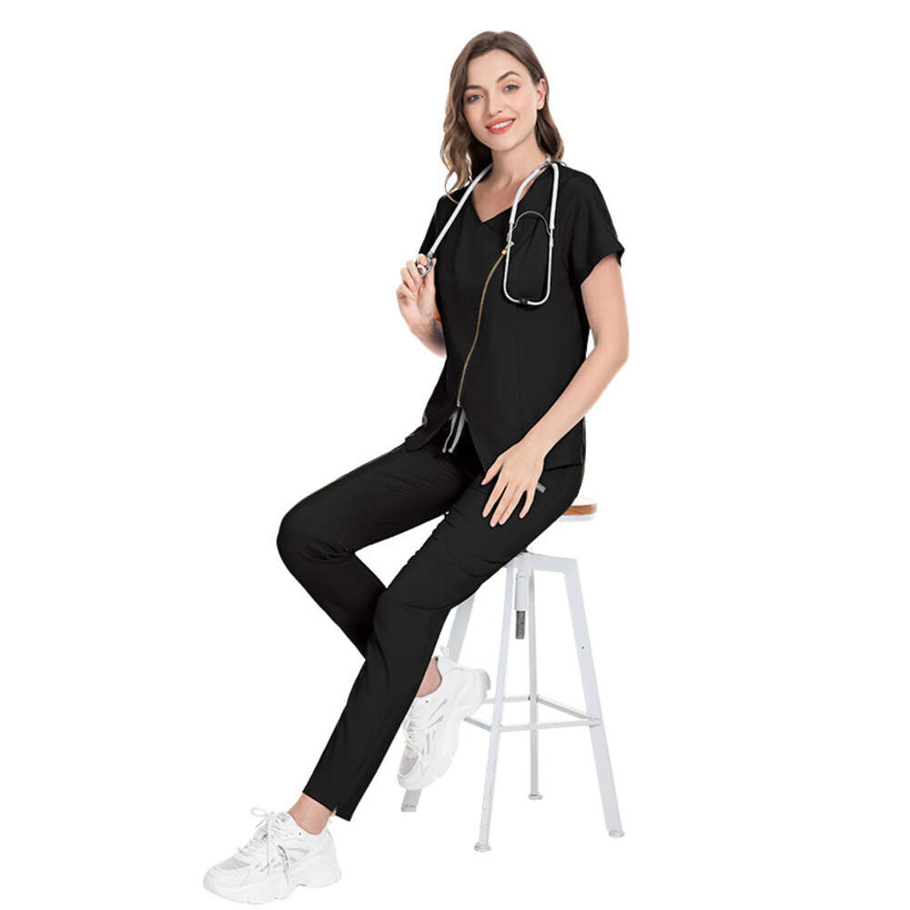 Designer Two Piece Set Women Scrubs Set New Product Long Show Thinness Washable Gentle Wind High Elasticity Printing Versatile Loose Novelty