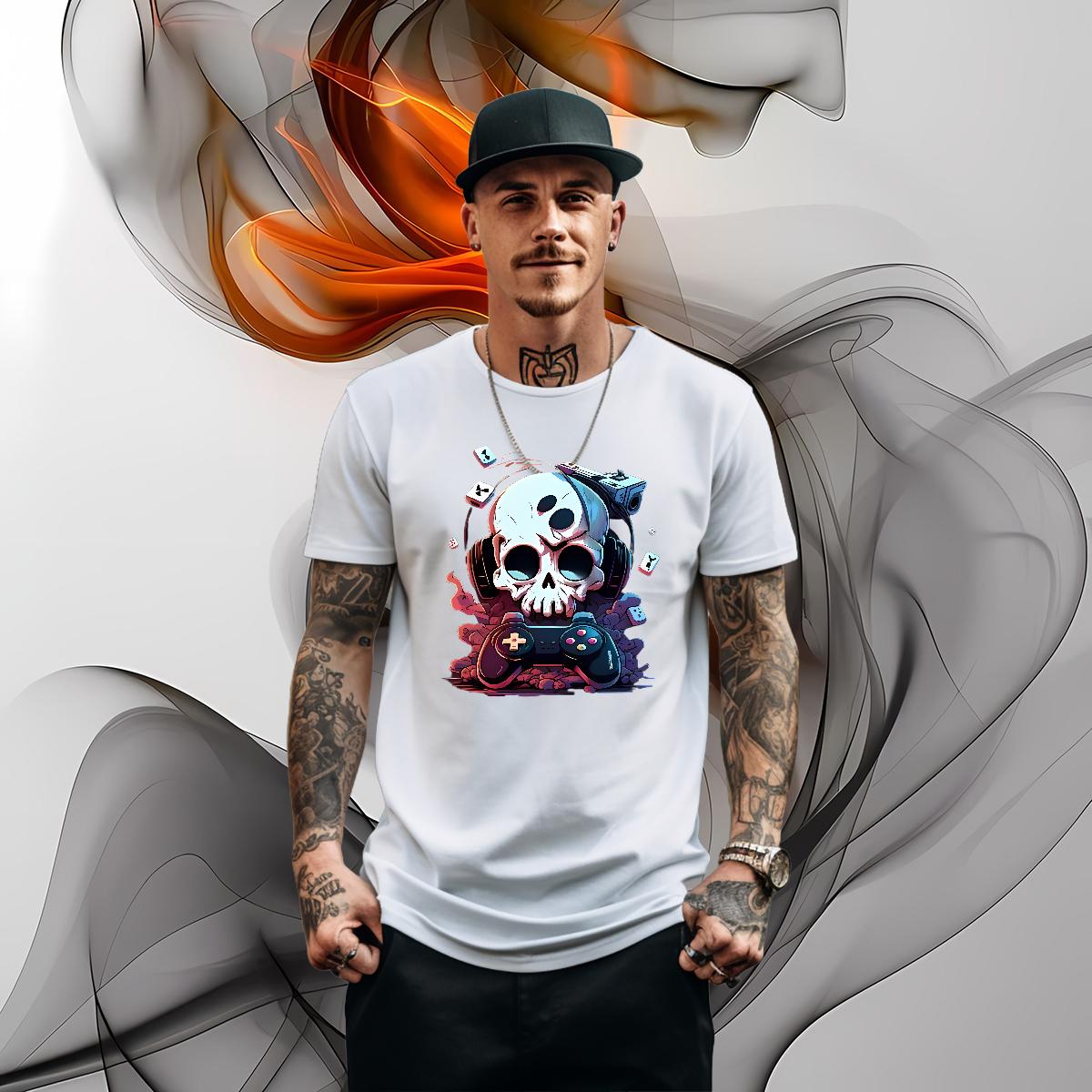 Fashion Designer T-Shirts for Men Skeleton 100% Cotton 230g Custom Cartoon Spring Summer Men Tees Cotton Breathable Short Sleeve Brand