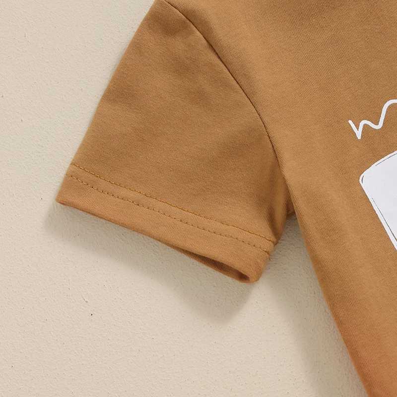 Clothing Sets Summer Infant Toddler Short Sleeves Shorts Set Baby Boys Cotton Letter Print T-shirt+Checkerboard Shorts Two-piece Suit