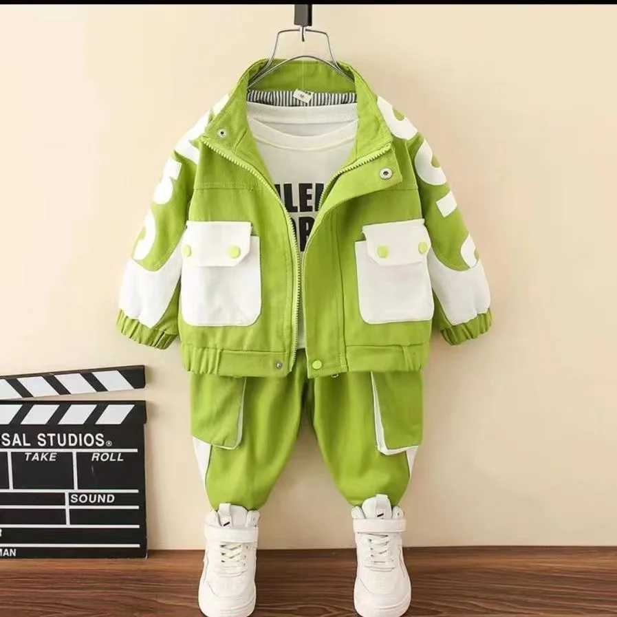 Clothing Sets Boys Workwear Set 2024 Spring and Autumn Childrens Sports Two Piece Set Childrens Fashion Letters 2 Pcs Kids Outfits