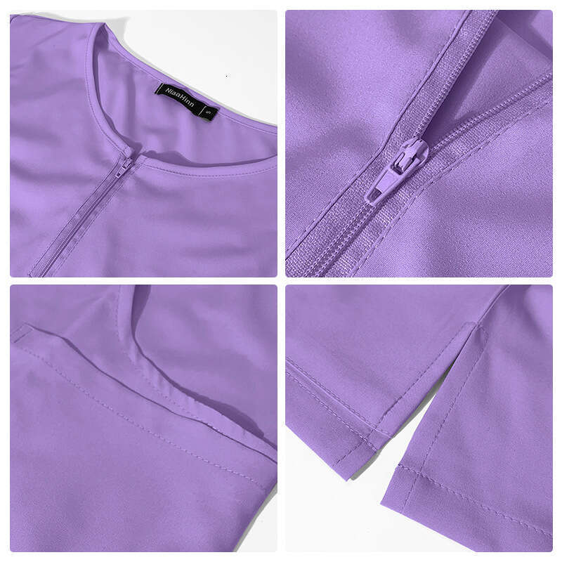 Niaa Hinn Scrubs Set Undefined New Product Non-ironing French New Pattern Versatile Solid Popular Sexy Loose Short Temperament Waist