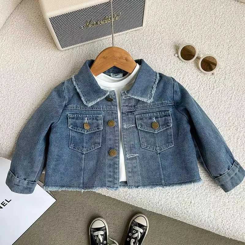Clothing Sets New Childrens Denim Jacket Set Spring Denim Kids Jackets+Skirt Long Sleeve Girls Children Casual Costumes Autumn Girl Clothes