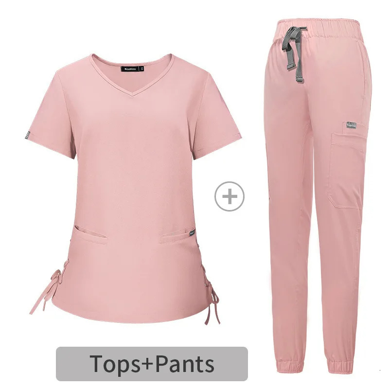 Slim Fit Uniforms Women Scrubs Sets Doctors Nurse Accessories Hospital Dental Clinic Beauty Salon Pet Shop Work Clothes 240716