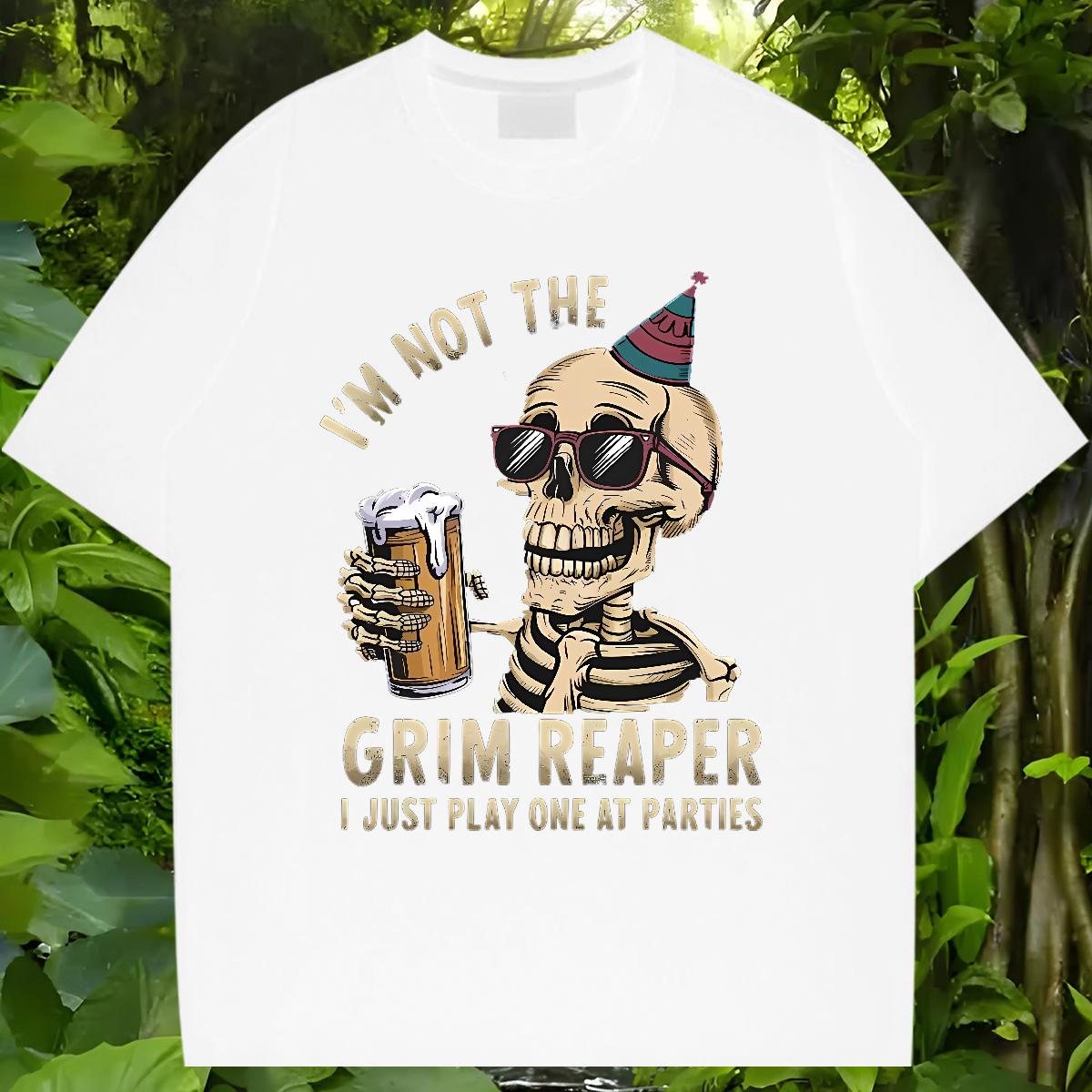 Comfortable Men T Shirts Skeleton 230g 100% Cotton Street Wear Crew Neck Cotton Breathable Men Clothes T-Shirt Customized Custom Printing Polos