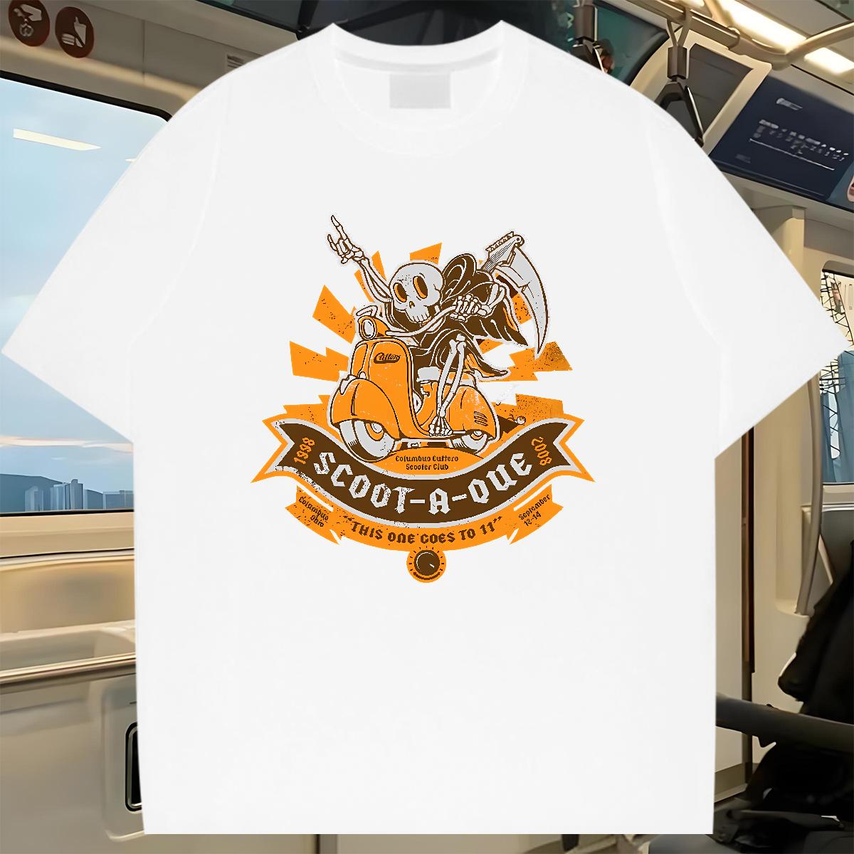 Cool Design Couples T Shirts Skeleton 230g 100% Cotton 180g Cotton Street T-Shirts Cartoon Print Fashion Design Tshirts