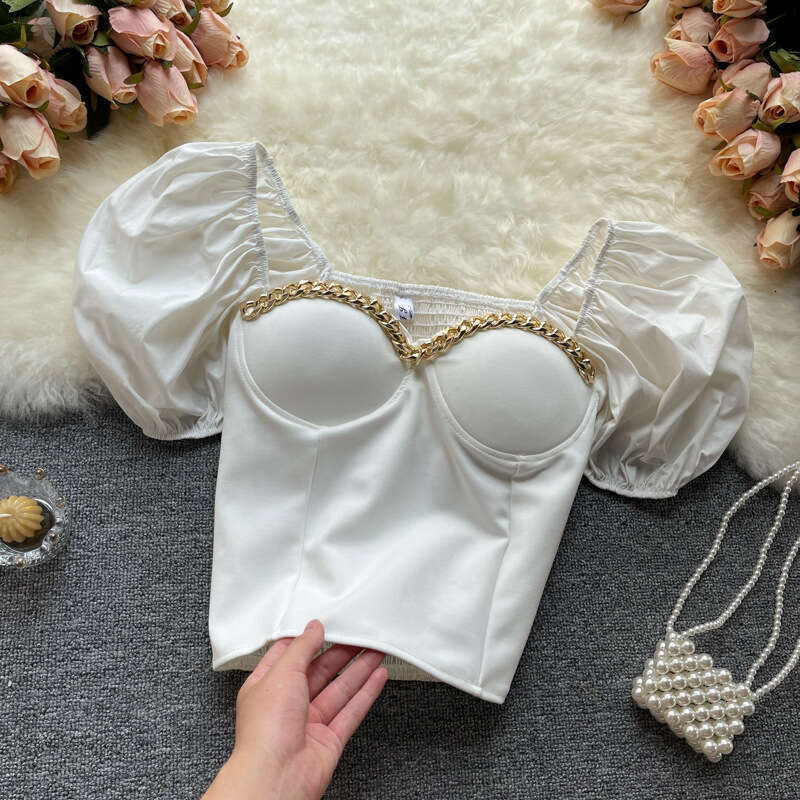 Spring High Street Short-sleeved O-neck Crop Tops Streetwear Clothes Print Tshirt Round Neck Chiffon Couples Stretch Casual Undershirt Women's T 