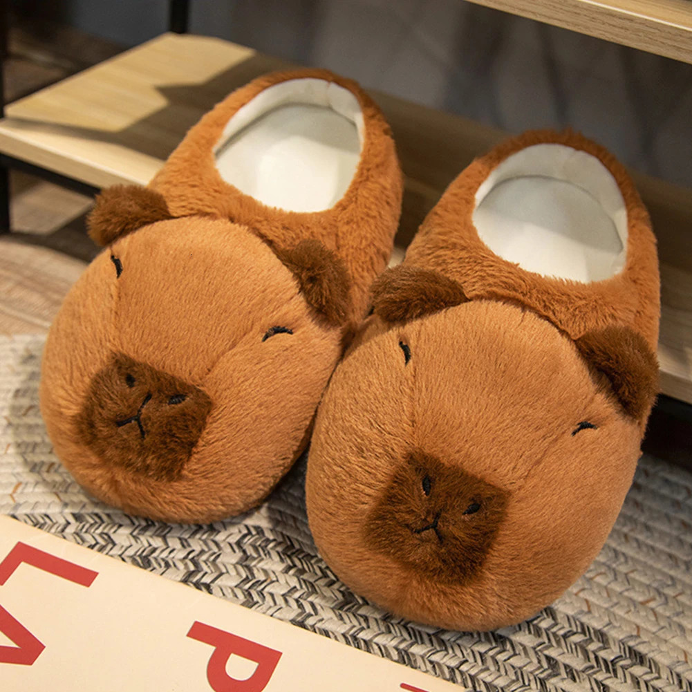 Women Cute Capybara Slippers Anti-Skid Capybara House Slippers Soft Capybara Animal Slippers Comfortable Outdoor Winter Slippers 240713