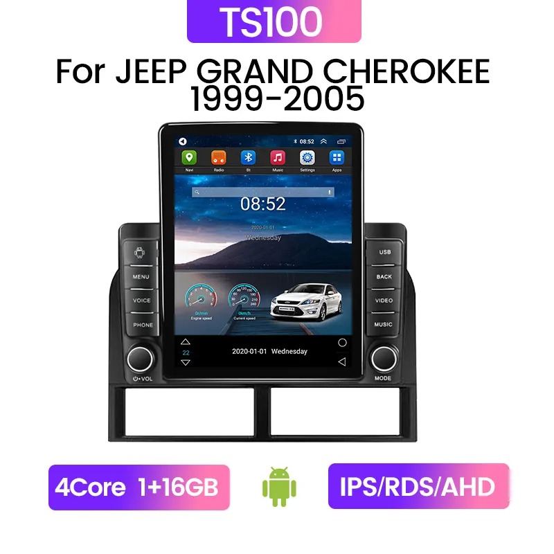 Car Video Multimedia Stereo Player 2Din Android Autoradio for Jeep Grand Cherokee 2 WJ 1998-2005 Tesla Style GPS Head Unit Radio Audio