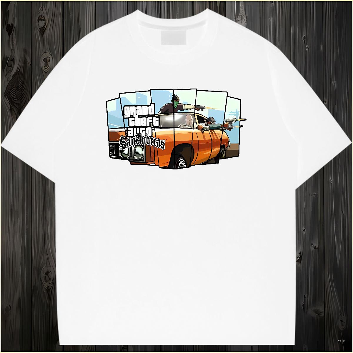 Cool Man T Shirts racing 230g Cotton Casual Beach Breathable Short Sleeve Men Tshirts Brand Cartoon Printing S-4XL Tees Shirts