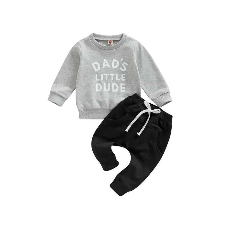Clothing Sets Autumn Fashion Toddler Baby Boys Tracksuit Outfits Suit Letter Print Sweatshirt+Drstring Pants Kids Children Clothes Sets