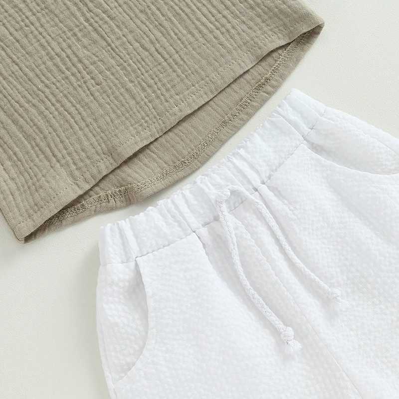 Clothing Sets 0-4Y Casual Baby Clothes Set 2Pcs Solid Short Sleeve Top Shorts Suit Boy Outfits Baby Summer Clothing Toddler Cotton Outfit