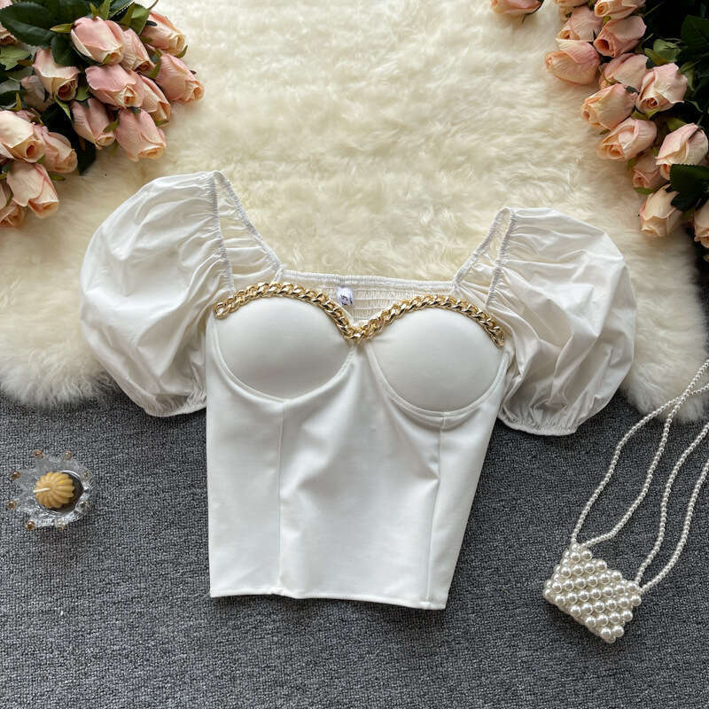 Spring High Street Short-sleeved O-neck Crop Tops Streetwear Clothes Print Tshirt Round Neck Chiffon Couples Stretch Casual Undershirt Women's T 