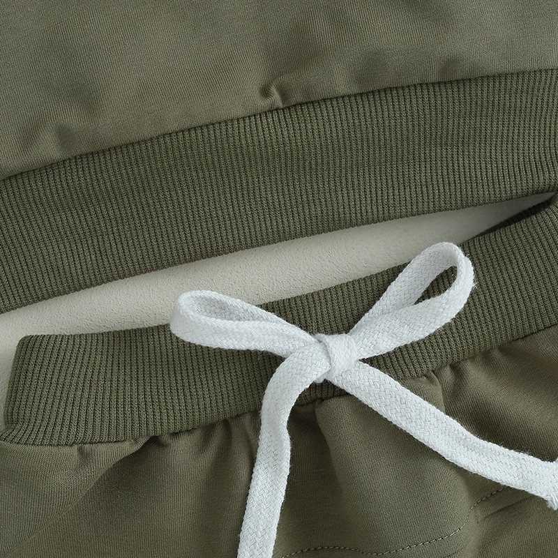 Clothing Sets Toddler Boy Autumn Clothes Sets Infant Baby Solid Color Pocket Sweatshirt Elastic Waist Pants 2Pcs Tracksuit Newborn Outfit