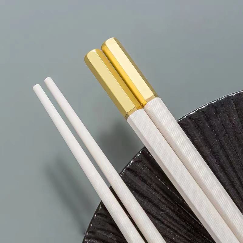 Alloy chopsticks for high-end household use, heat-resistant, anti slip