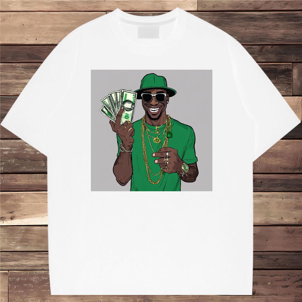 Designer Fashion T Shirts Men XH 230g 100% Cotton Plus Size Cartoon Casual Beach Men Tops Tees Round Neck Short Sleeve Brand