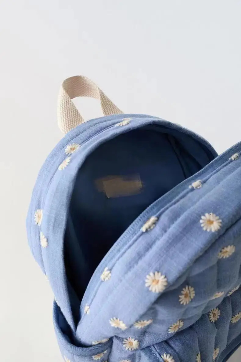 Kids Backpack Daisy Print Backpack Spring Childrens Bag School Bags Preschool Children Girls Bag 240715