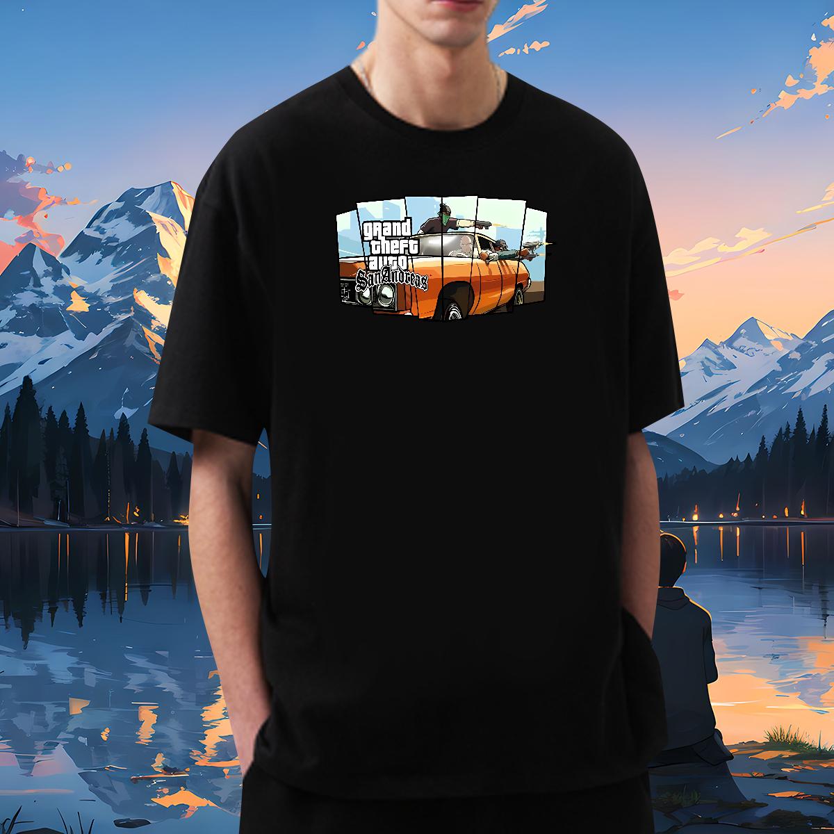 Fashion Designer T shirt racing 100% Cotton 230g DIY Printed Daily Outfit Men Tshirts Breathable Crew Neck Cool