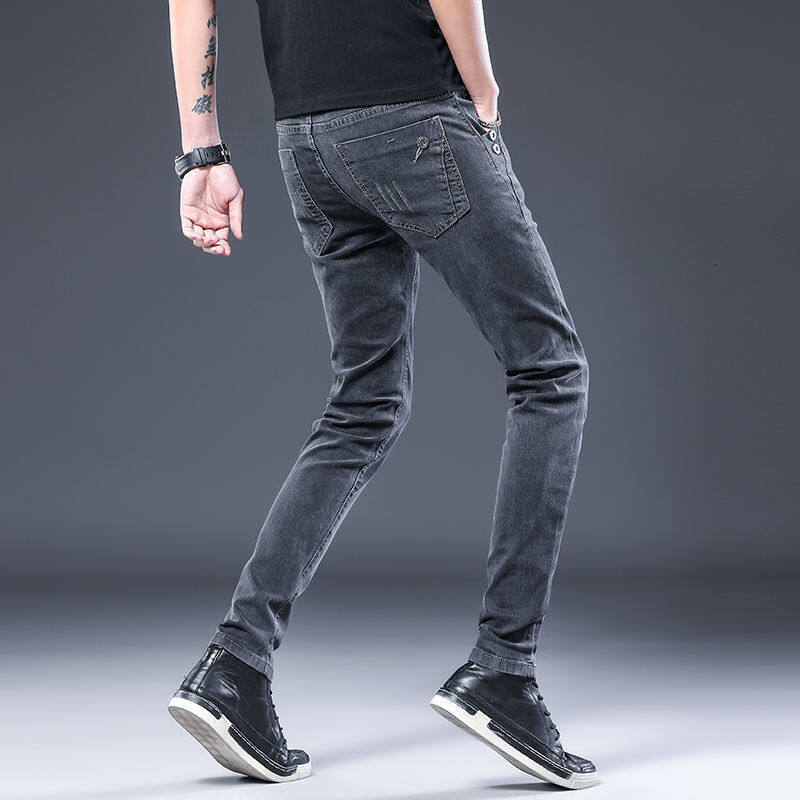 Mens Classic Plain Slim Fit Trousers Casual Jogger Pants Tight in Stretch Jeans