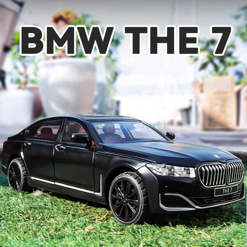 1 24 BMW 760 THE7 Limousine Alloy Diecast Metal Toy Vehicles Car Model Sound Light Pull Back Car Collectibles Toy For Kid GiftM240717
