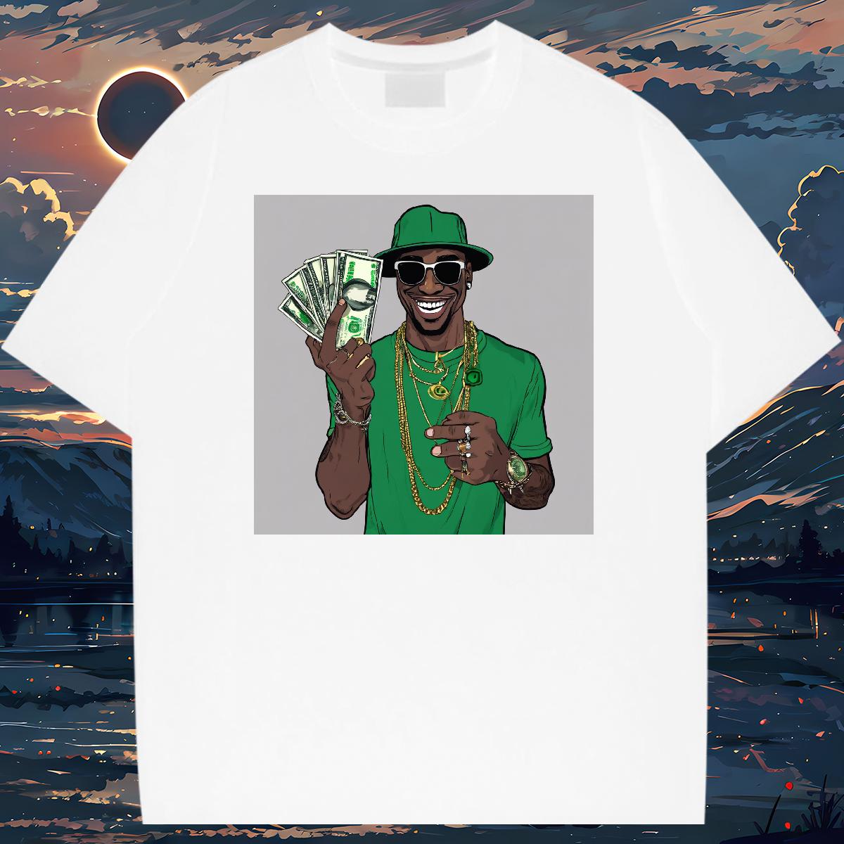 Classic Man T Shirts XH 230g Cotton Floral Print Couples T Shirts Spring Summer Breathable Crew Neck Comfortable Tshirts