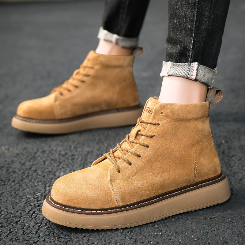 2023 Winter Men Genuine Leather Boots Luxury Brand Ankle Boot Men Antiskid British Style Motorcycle Boot Fashion Comfy Work Shoe