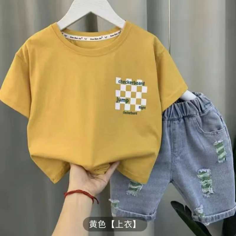 Clothing Sets 2-9Y Boys Summer Clothing Suit New Childrens Cotton Short-sleeved T-shirt Shorts 2-piece Kids Clothes Set For Boy Baby