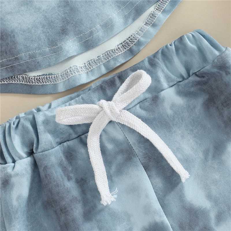Clothing Sets Boys Clothing Sets 2023 Summer Baby Boys Clothes Children Cotton Tie-dye print Short Sleeve Kids Top Shorts Suits