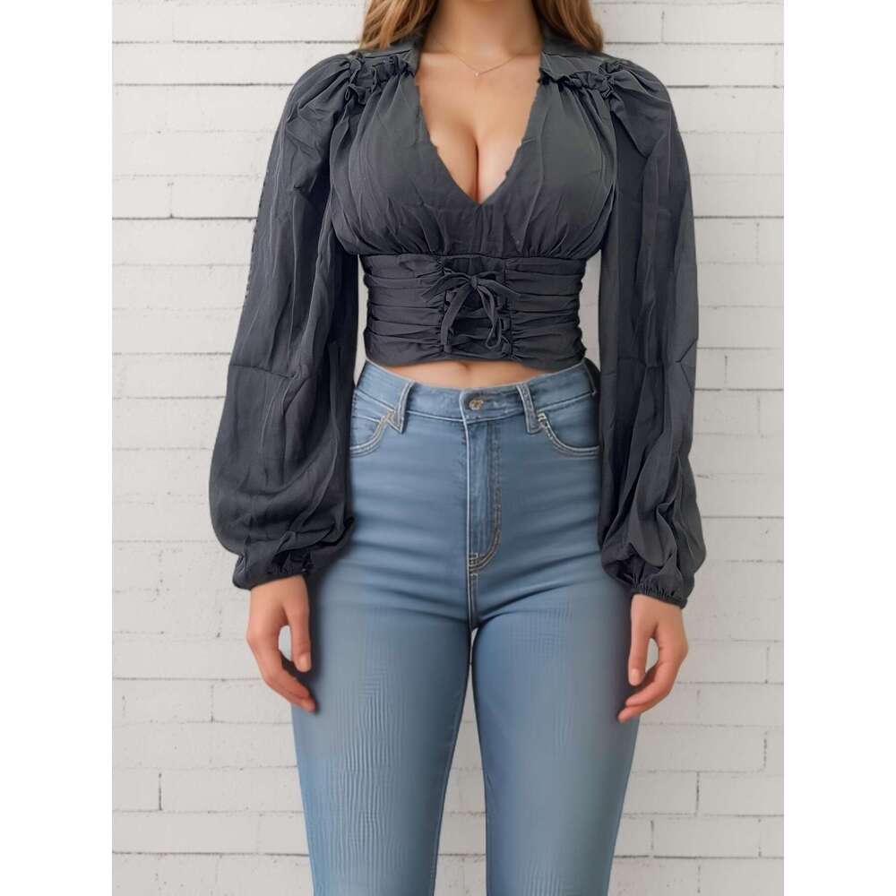 Female Slim Crop Top Casual Harajuku Print Vintage Streetwear Clothes Print Tshirt Plaid Lace Slim-fit Stretch Casual Undershirt Street Activity Crop 