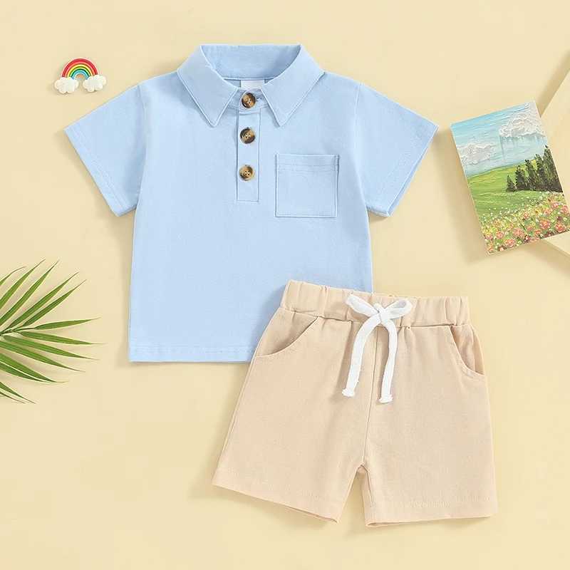 Clothing Sets New Summer Baby Boys Clothes Suit Fashion Short Sleeve Lapel Collar Tops + Shorts 2Pcs/Set Toddler Casual Costume Kids Sets