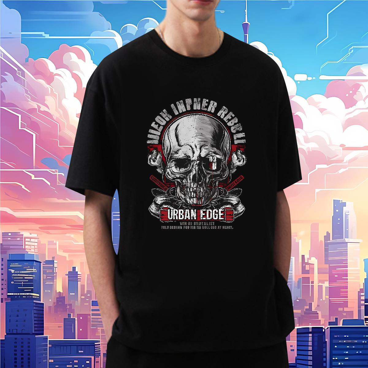 5A Men Tops Tees Skeleton 230g 100% Cotton Cotton O Neck Short Sleeves Street Casual T Shirts Men Custom Big Size Designer Polos