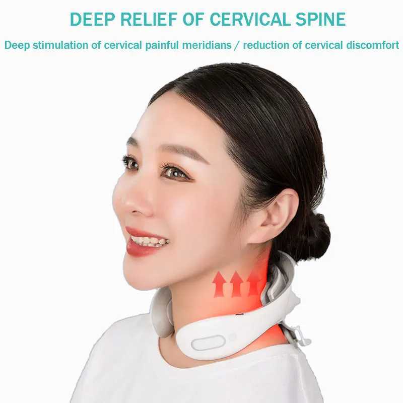 Other Massage Items Smart Pules Neck Massage Intelligent Electric Rechargeable Heating Hot Pressing Magnetic Tens Pulse Neck Massage InstrumentL4717