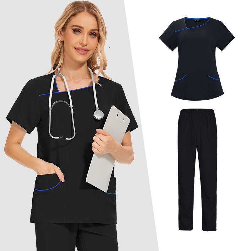 Designer Two Piece Set Women Zip Up Scrubs for Women Uniform New Arrival Long Show Thinness High Elasticity French Popular Temperament Novelty Waist