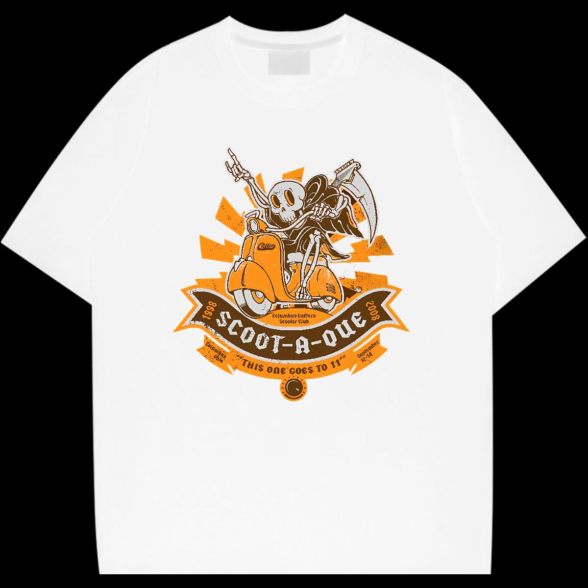 New Arrival T Shirts Men Skeleton 100% Cotton 230g DIY Printed Tshirts Casual Crew Neck Cotton Unisex Polos