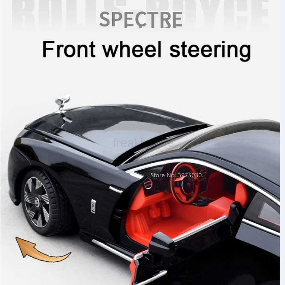 1/24 Alloy Diecast Car Model Rolls Royce Spectre Toy Simulation Limousine Pull Back Sound Light Advanced Decorative Toys for BoyCL240717