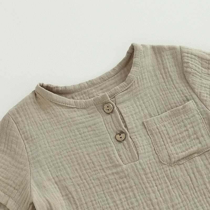 Clothing Sets 0-4Y Casual Baby Clothes Set 2Pcs Solid Short Sleeve Top Shorts Suit Boy Outfits Baby Summer Clothing Toddler Cotton Outfit