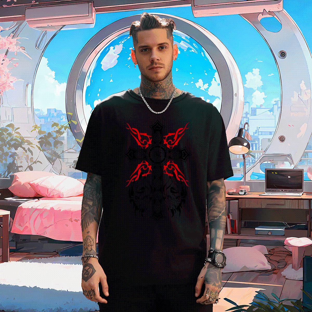 Wholesale T Shirt For Man fathion 100% Cotton 230g DIY Logo Oversized Mens Tshirts Spring Summer Crew Neck Cotton Soft Tops