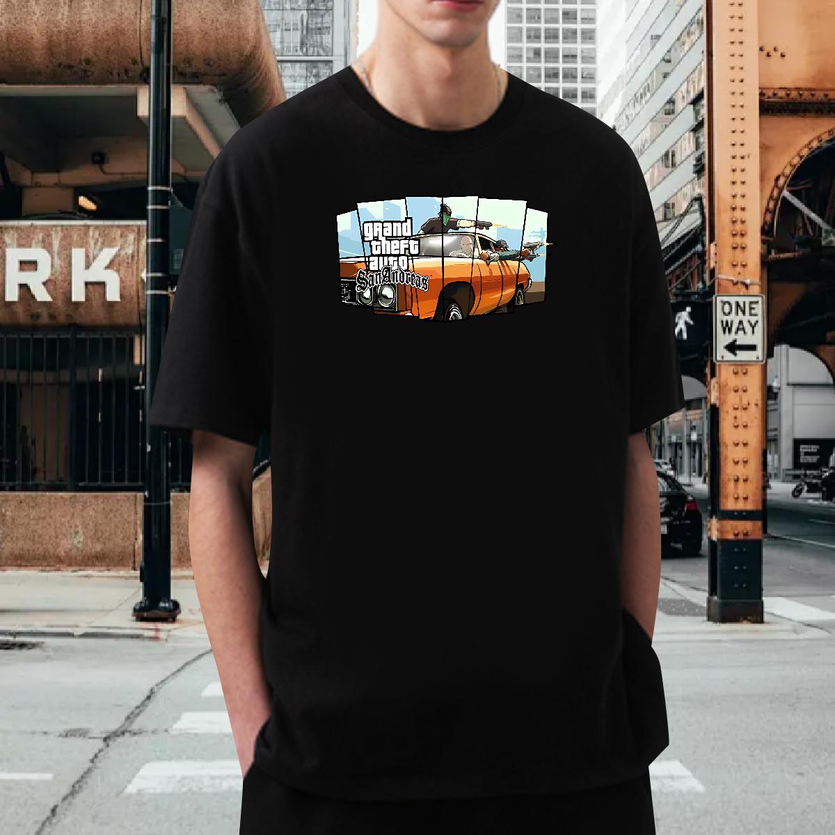 Wholesale Man T Shirts racing 100% Cotton 230g Custom Cartoon Men Tops Tees Street wear Hip Hop Cotton Breathable Soft Unisex Top Tees