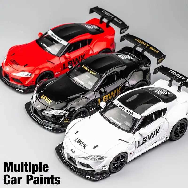 1/22 Scale Toyota Supra Alloy Racing Car Model Diecast Sound Light Car Shop Exhibition Decorations Collect Ornaments GiftboxM240717