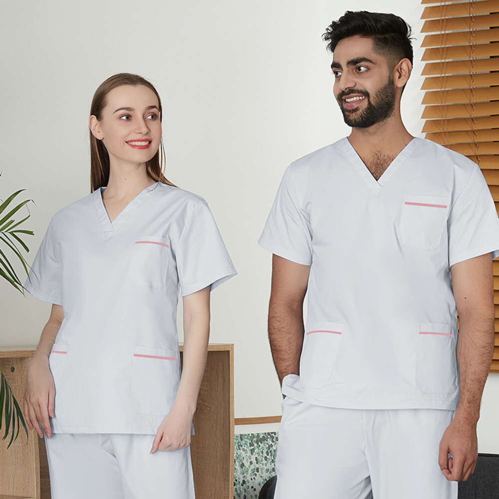 Two Piece Set Women Scrubs Undefined Zip Up New Arrival New Product French Show Thinness Non-ironing New Pattern Ventilation Waist Short