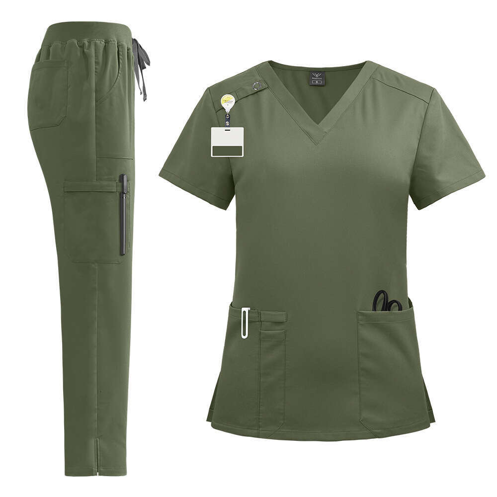 Niaa Hinn Two Piece Set Women Scrubs Set New Product New Arrival Non-ironing Washable High Elasticity Leisure Time Solid New Pattern Sexy Short Novelt