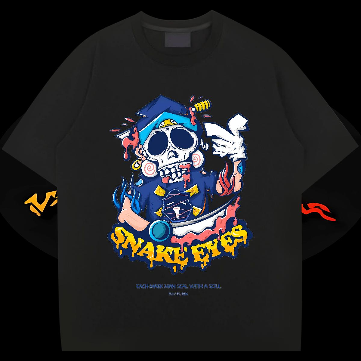 2024 T-Shirts for Men Skeleton 230g 100% Cotton Oversized 3XL 4XL Men Tops Tees Home Outdoor Round Neck Short Sleeve 5A Tee Shirt