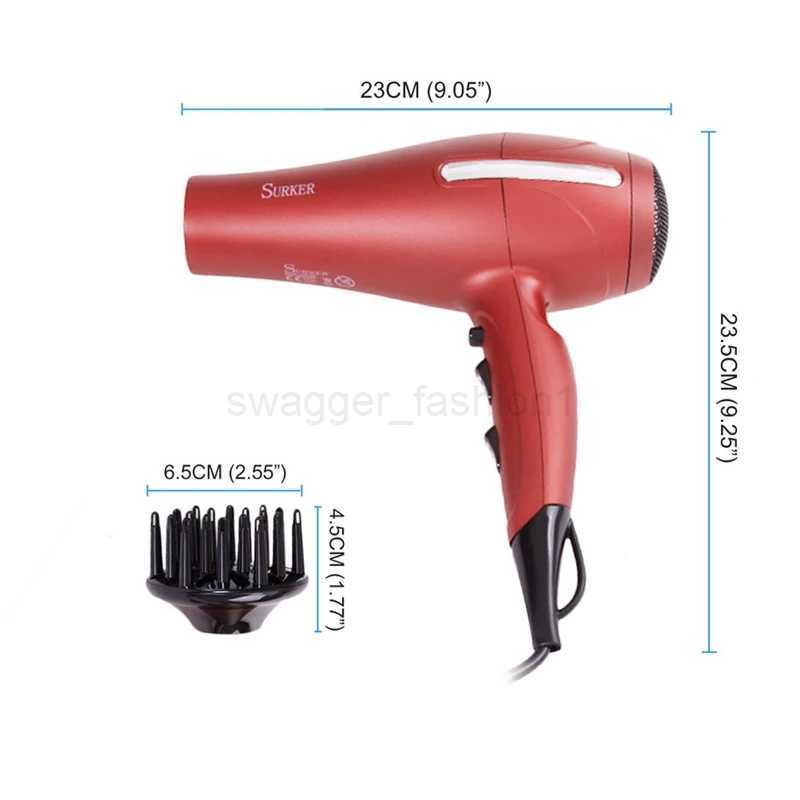 Surker Professional Anion Hair Dryer 2200W Hot Cold Wind Hairdresser Dryer Hair suszarka do wlosow DW-1407Bkl240717