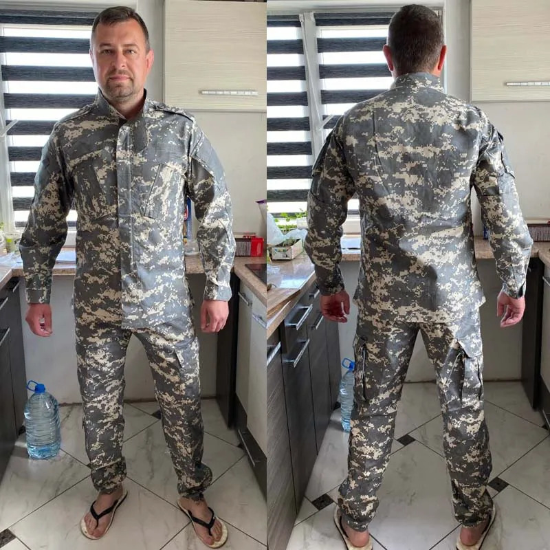 Outdoor Uniform Wear resistant Suit Safari Men Special Forces Coat Pant Windproof Fishing Camouflage Hunting Clothes 240716