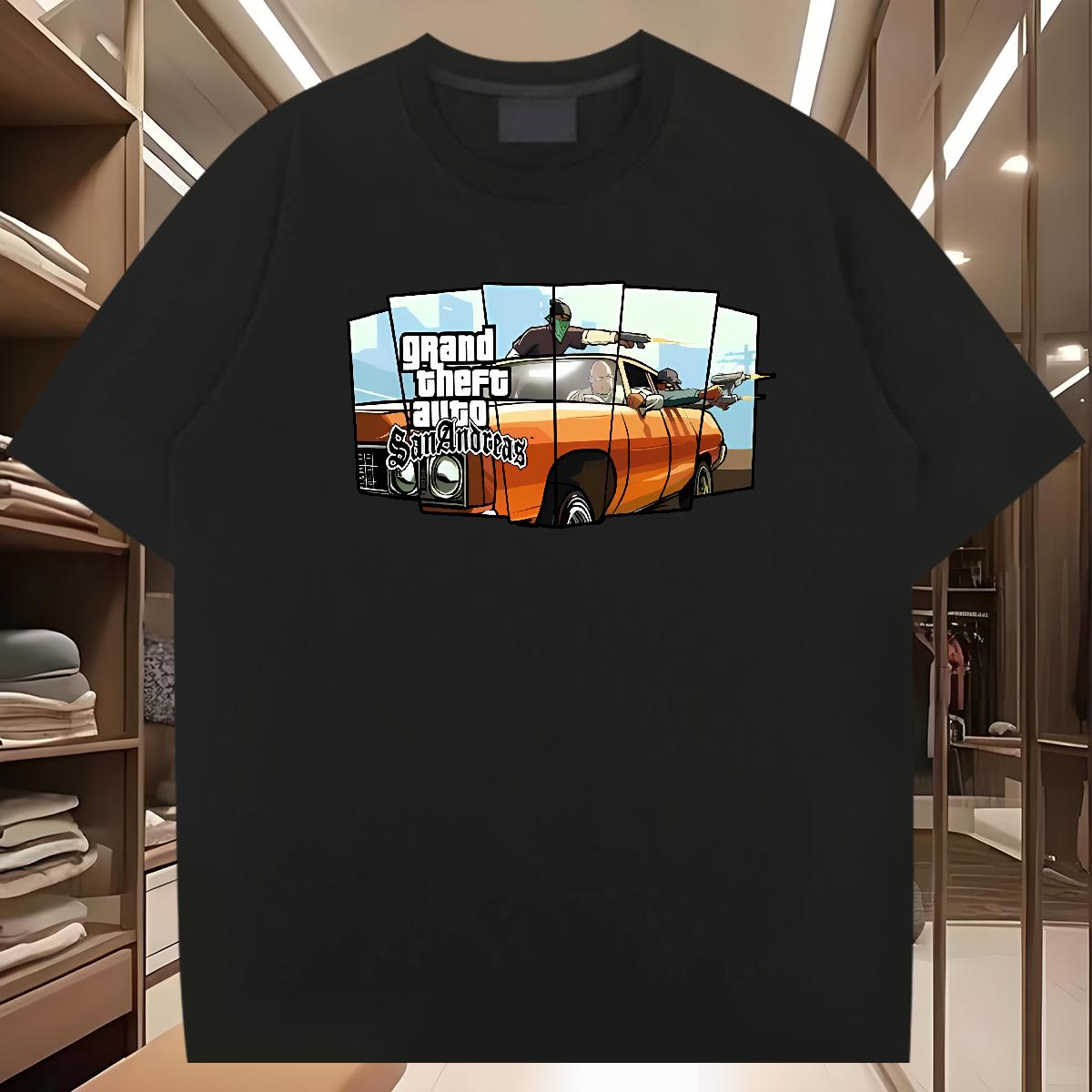 Classic T shirt racing 230g Cotton Oversized 4XL Men Clothes T-Shirt Daily Wear Cotton Breathable Soft Brand Tshirts