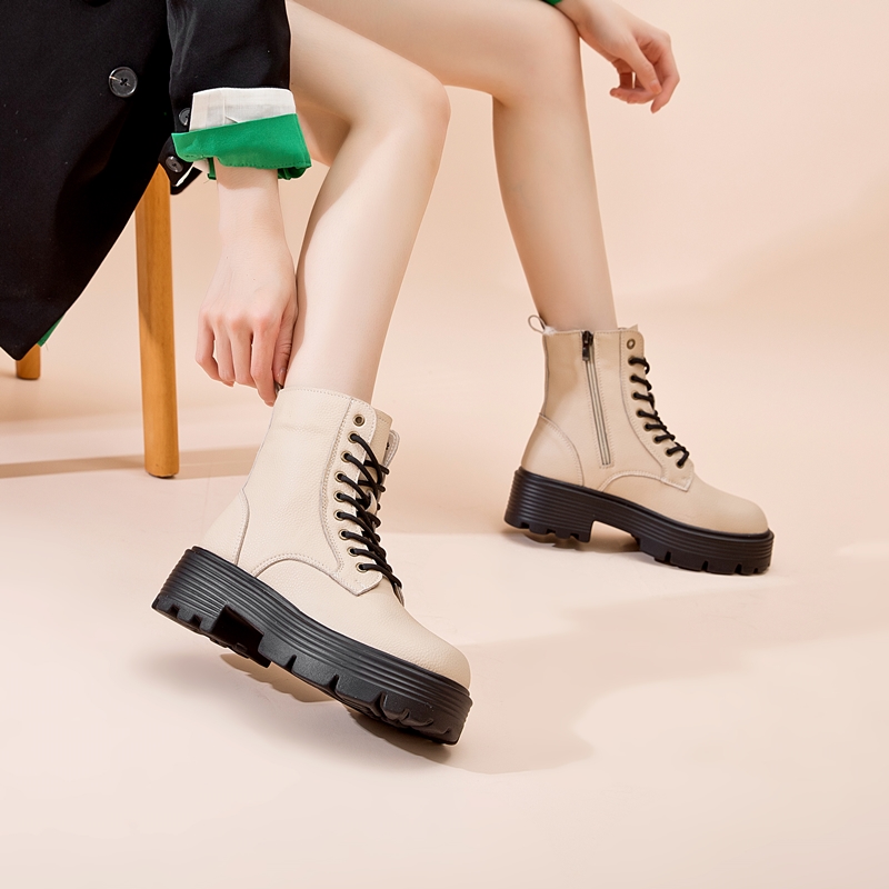 AIYUQI Boots Women 2024 Autumn New Genuine Leather Suede chunky Women Short Boots British Style Women Motorcycle Boots