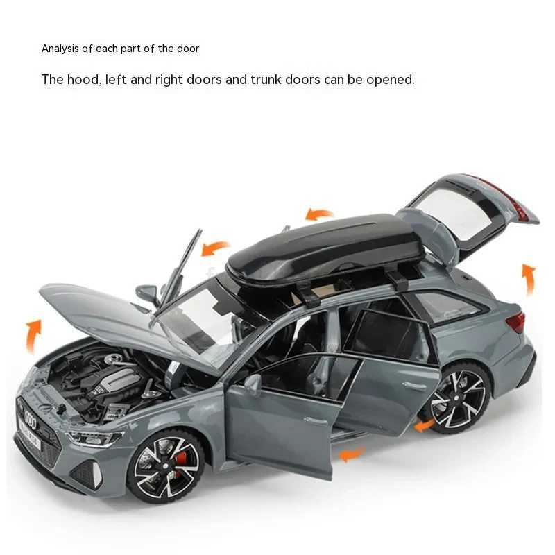 1/32 RS6 Car with Sound Light Doors Opened Alloy Diecast Model Vehicle Collection Toy for Boy Adult Festival Gift Free shipping