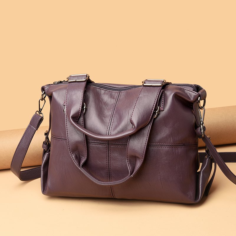 Luxury Women Leather Shoulder Bag Casual Tote Large Capacity Woman Bags Luxury Designer Handbag Purses Brand Shoulder Sac A Main