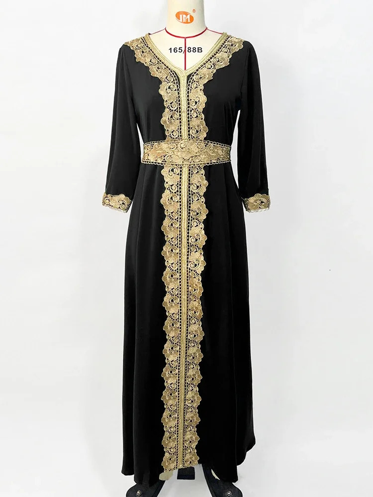 Eid Party Dress for Women Lace Dubai Arab Ramadan Abayas Caftan Kaftan Vestido Muslim Woman Abaya Long Dresses 240715