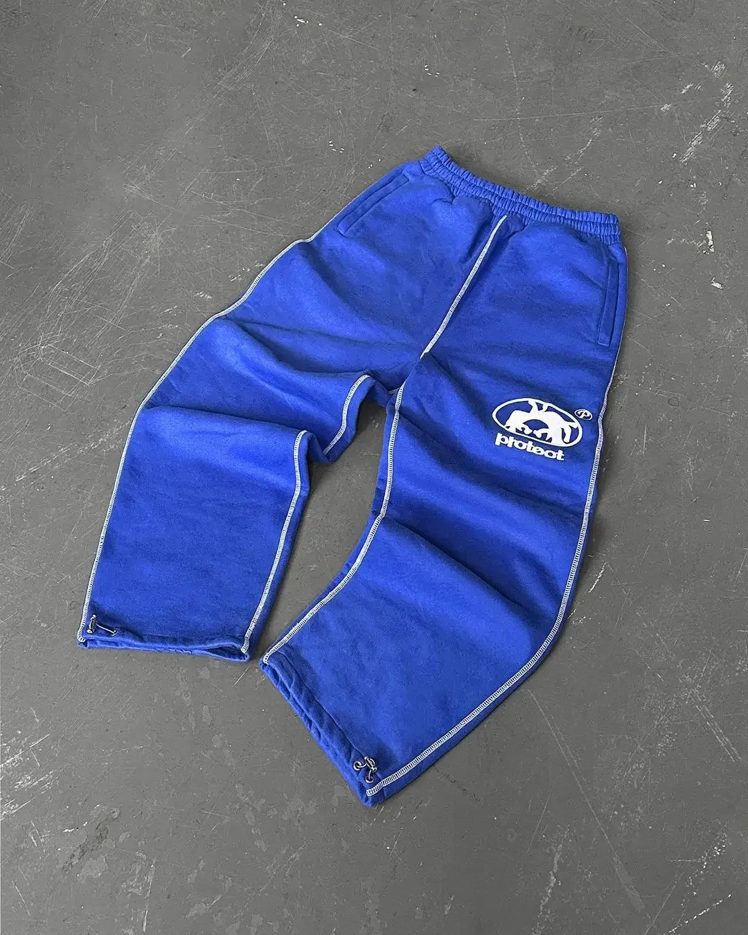 Haruku Y2K Hip Hop Sweatpants - PROTECT Embroidery Cargo Joggers for Men & Women | Baggy Streetwear Pants with Elastic Waist